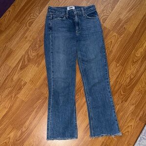 PAIGE Dark Blue Straight Leg Jeans